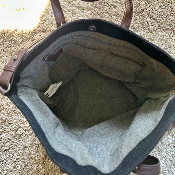 Levi’s Wool Green Gray Tote Bag Handbag Shoulder Bag Women’s - Picture 4 of 9